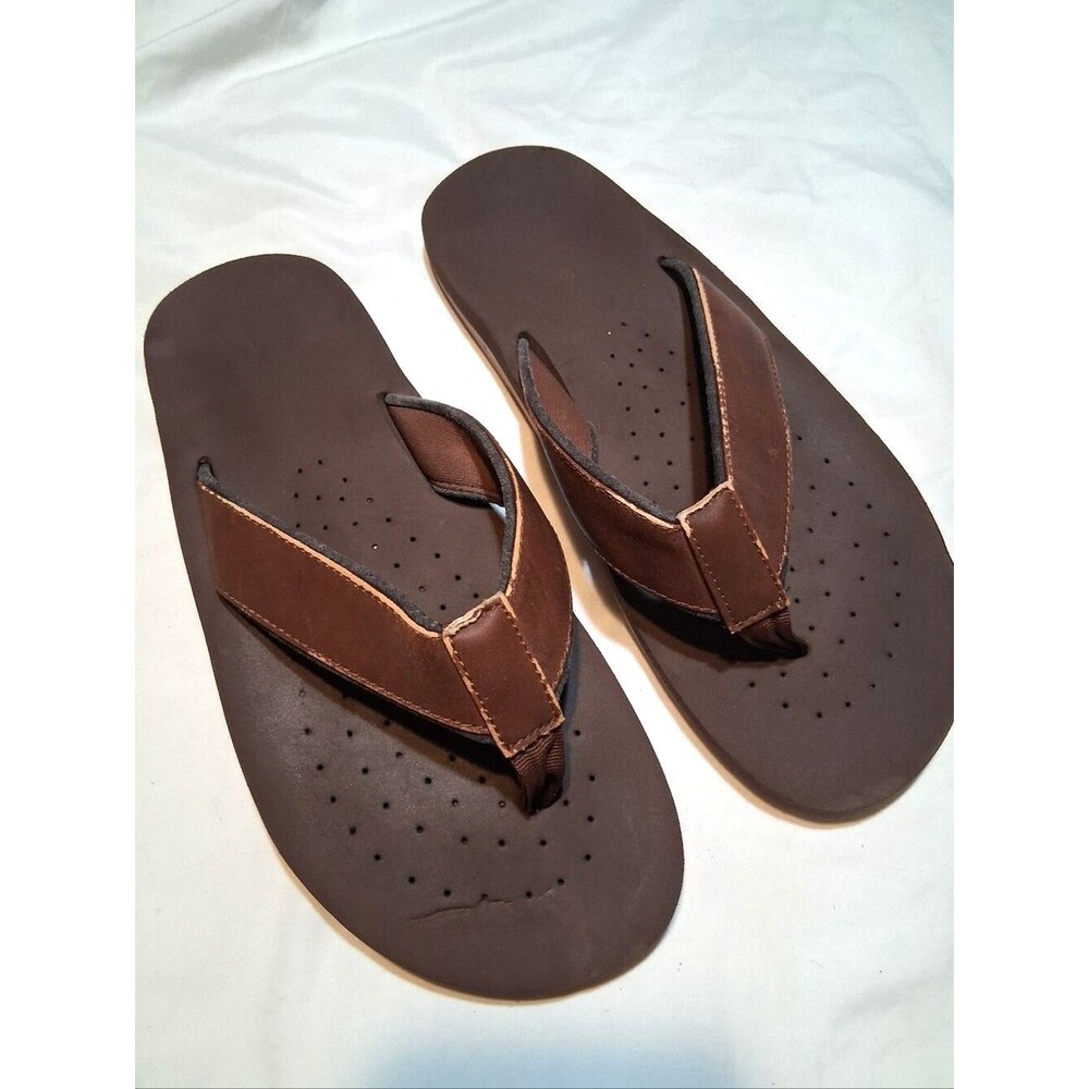Dockers Men's Brown Cushion Thong Sandals Comfort Flip Flops Size 10.5 Est